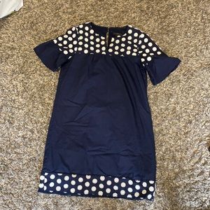 J. Crew Navy Dot Shift dress size 0